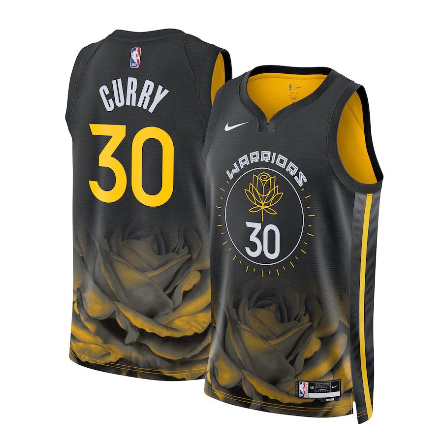 Men Golden State Warriors #30 Stephen Curry Nike Black City Edition 2022-23 Swingman NBA Jersey